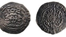 A silver, medieval, half groat of Edward IV AD.1461-1483, first reign, AD.1461-1470, Irish issue, Heavy Portrait ‘Cross and Pellets’ coinage. Dublin mint, Spink 6354 Obverse, bust of king facing with annulets beside neck, pellet on neck, [...]WAR[...]IE Reverse, Long cross with three pellets in angles, outer legend, POS[VI:/ DEV]M:/ADIVTO/RE: MEV inner legend CIVI/TAS/DVB/LIE