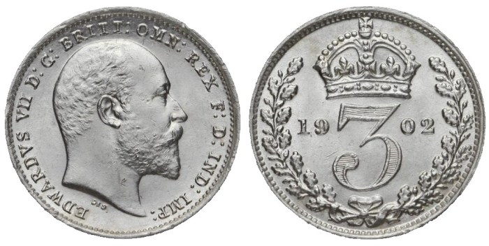 1902 Edward VII silver threepence