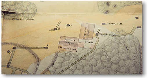 Map of Ross Island Mine - Buildings 1829