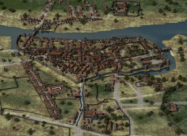 A re-construction of Dublin in 1610 (using Speed's Map as a reference).