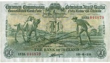 1929 Bank of Ireland, One Pound, dated 10th June 1929, S/N:13BA 046879, signed by J. Brennan & J.A. Gargan. The Old Currency Exchange, Dublin, Ireland.
