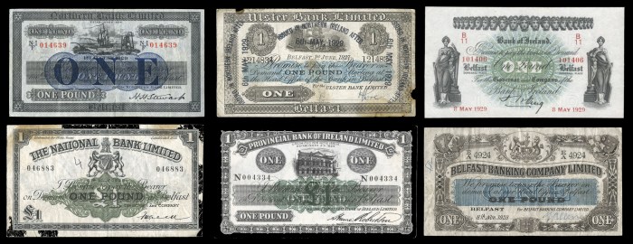 1929 Joint-Stock Banknotes for Northern Ireland. The Old Currency Exchange, Dublin, Ireland.
