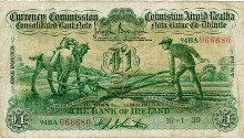 1939 Bank of Ireland, One Pound, dated 10th January 1939, 94BA 066680, signed by J. Brennan & H.J. Johnston.