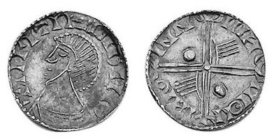 Hiberno-Norse Phase III, Class A, Plain bust, Type 3d - Long Cross with two hands + two large pellets. Echmarcach mac Ragnaill. The Old Currency Exchange, Dublin, Ireland.