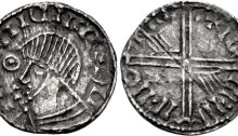 Hiberno-Norse Phase III, Class E (Plain bust, symbol before face), Type 1a (Pellet within Annulet) Echmarcach mac Ragnaill. The Old Currency Exchange, Dublin, Ireland.