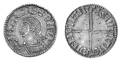 An Hiberno-Norse Phase II Long Cross Penny, Sihtric of Dublin, with Dublin mint signature of Siult (Moneyer of Dublin). The Old Currency Exchange, Dublin, Ireland.
