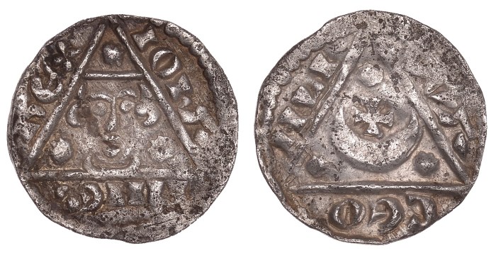John (as King, 1199-1216), REX Coinage, Silver Halfpenny, Limerick mint signature, Moneyer: Wace. The Old Currency Exchange, Dublin, Ireland.