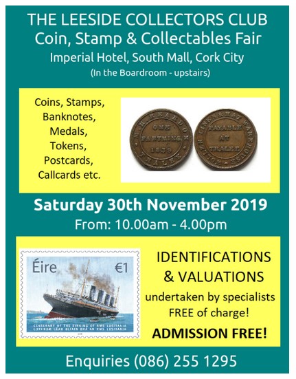 Leeside Coin &amp; Stamp Fair, Imperial Hotel, Cork