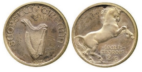 Morbiducci's Irish pattern (proof), Halfcrown in Silver.