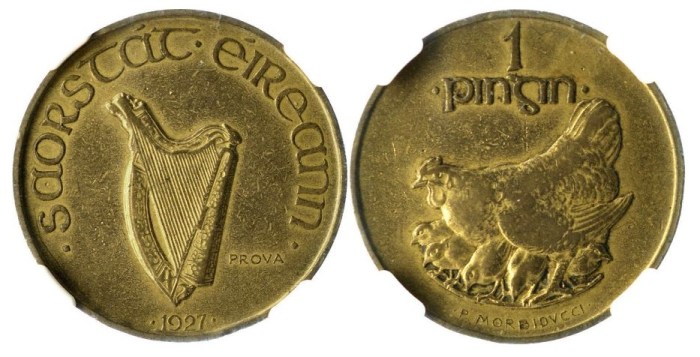 1927 Morbiducci's Irish pattern, penny (Copper-Aluminium)