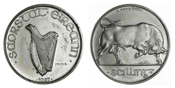 1927 Morbiducci Pattern (Prova / Proof), Shilling in Cupro-Nickel.