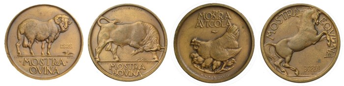 Ministry of Agriculture & Forests medals - Ovina, Bovina, Avicola e Equina (Morbiducci)