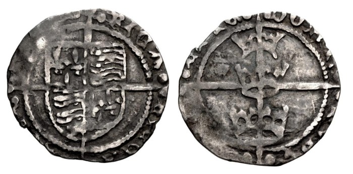 Richard III, Three Crowns coinage (First issue, 1483-1485) Silver Groat (Dublin mint). The Old Currency Exchange, Dublin, Ireland.