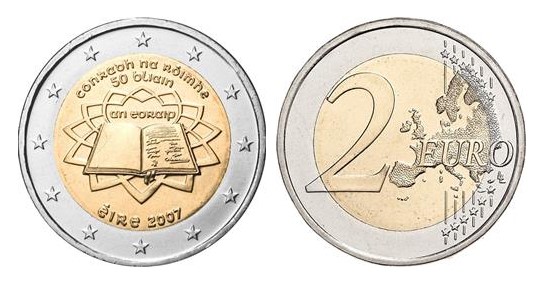 2007 Ireland - special €2 commemorative coin - 50th anniversary of the Treaty of Rome