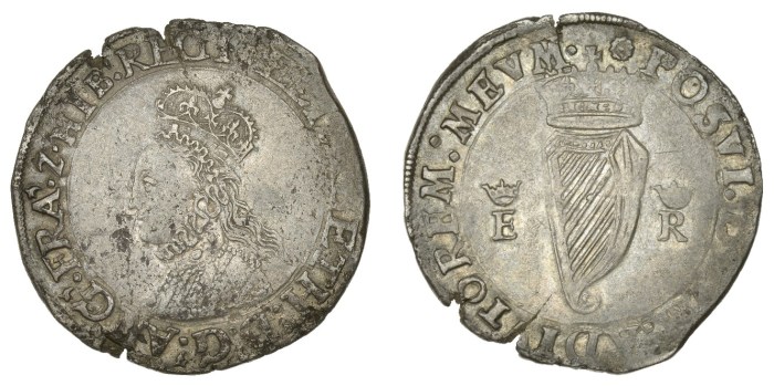 Elizabeth I (1558-1603), First issue, Shilling, mm. rose, bust 1B, reads regi, 9.05g/5h (S 6503; DF 240). Obverse nearly very fine with some surface marks, reverse better