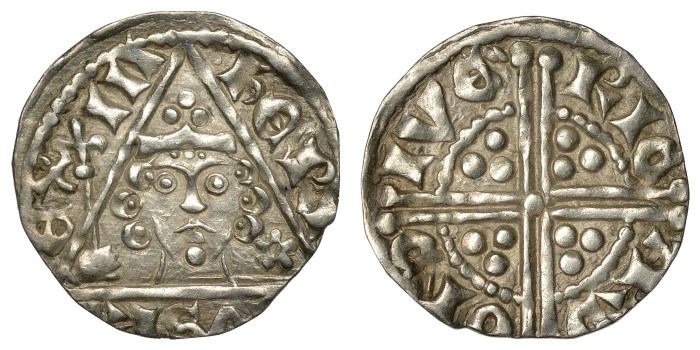 Henry III (1216-1272) Penny class 2c, Dublin, RICARD ON DIVE, three curls either side of head, pellet at base of sceptre head, 1.39g (S 6242, DF 58)