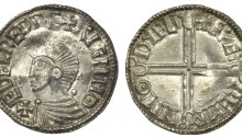 Hiberno-Norse, Phase I, Class B Penny, obv. AETHELRED REX AIGMNO, rev. long cross, FAEREMIN M·O DYFLI, 1.59g (SCBI BM 31-2, S 6106, DF 11)