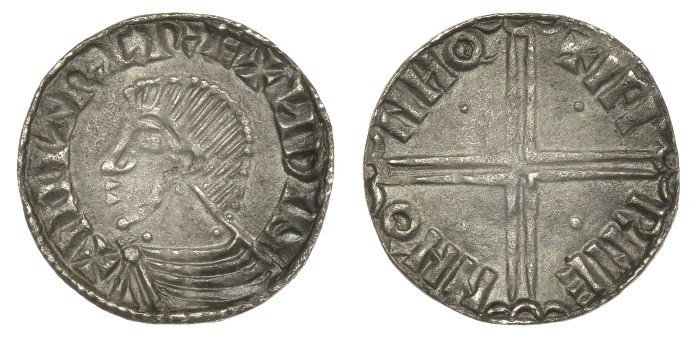 Hiberno-Norse Silver Penny, Phase II, .77g, bare headed bust left, rev. IFI RNE NNO NHO, small pellet in all 4 angles, good VF (SCBI BM –, S 6122, DF 22)