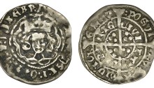 Henry VII Silver Groat, Late Portrait issue, Groat, Dublin, type I, open crown, plain tressure, 2.00g (S 6453, DF 193). On a full flan, good fine (gF)