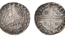 Hiberno-Norse, Phase V, Class A Imitation Long Cross Penny (long voided cross, fleur, pellet-in-annulet, crescent, pellet in quarters)