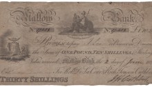 1820 Mallow Bank, for Robert de la Cour & Richard Jonson Cuthbert, 30 Shillings, 2 June 1820, serial number 17413, J.H. Cuthbert